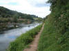 Photograph of the Wye at Redbrook looking north, towards Monmouth
